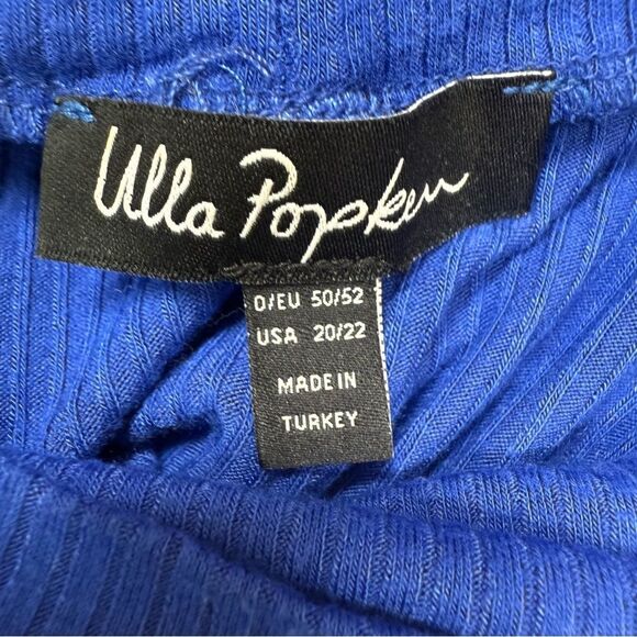 Ulla Popken Rib Knit Stretch Turtleneck Bodysuit, Split Size 20/22 Royal Blue - Picture 10 of 16